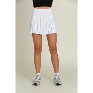 Golden Hinge 15" Off-White Pleated Mini Tennis Skirt Golf Sports Size M Long